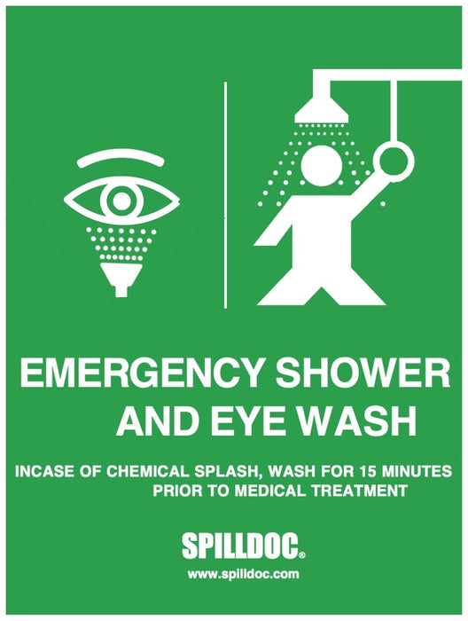 SPILLDOC COMBINATION EMERGENCY SHOWER AND EYEWASH STATION WITH PRESSURE REDUCING VALVE FOR EYEWASH SDSE304