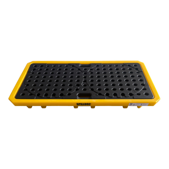 Spilldoc Low Profile 2 Drum Spill Pallet with Drain Plug SD002L