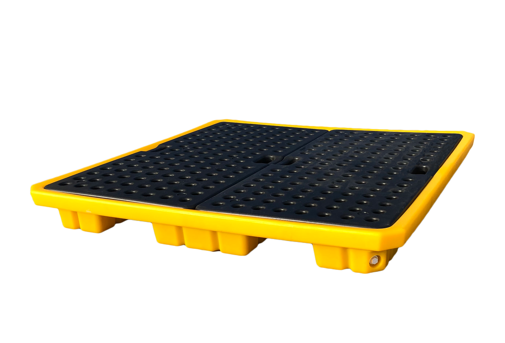 Low Profile 4 Drum Spill Pallet with Drain Plug SD004L