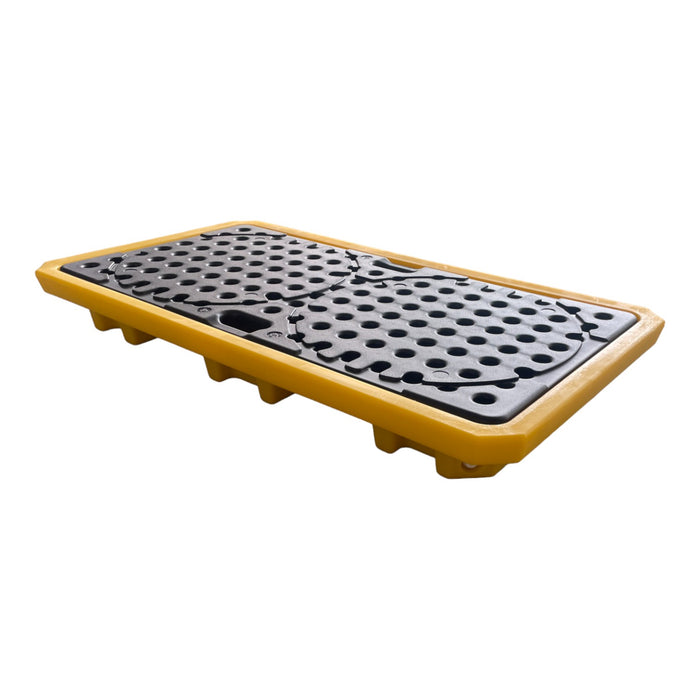 Spilldoc Low Profile 2 Drum Spill Pallet with Drain Plug SD002L