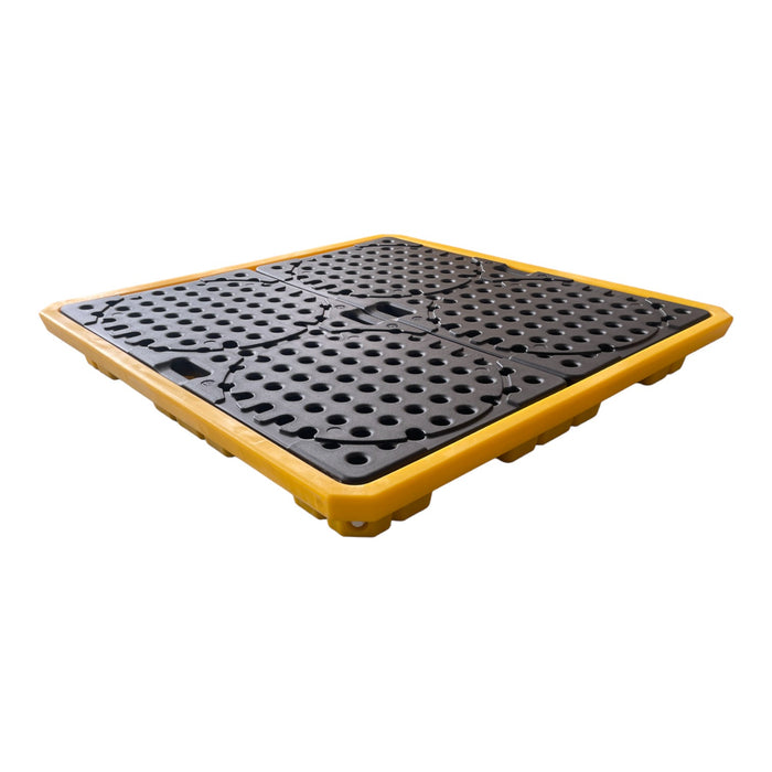 Spilldoc Low Profile 4 Drum Spill Pallet with Drain Plug SD004L