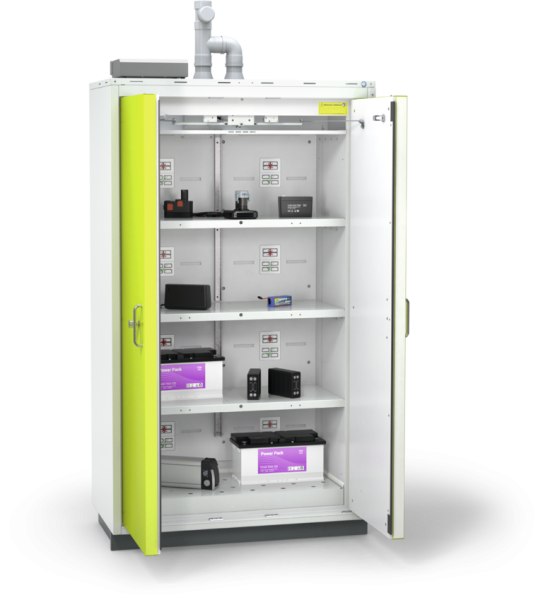 BATTERY LINE Type 90 Lithium-Ion Battery Storage Cabinet Two Doors XL