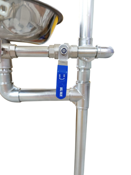 SPILLDOC COMBINATION EMERGENCY SHOWER AND EYEWASH STATION WITH PRESSURE REDUCING VALVE FOR EYEWASH SDSE304