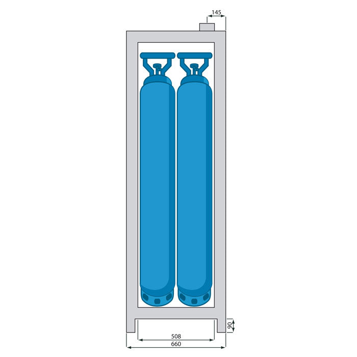 1- door tall safety cabinet Type 30 for gas cylinders