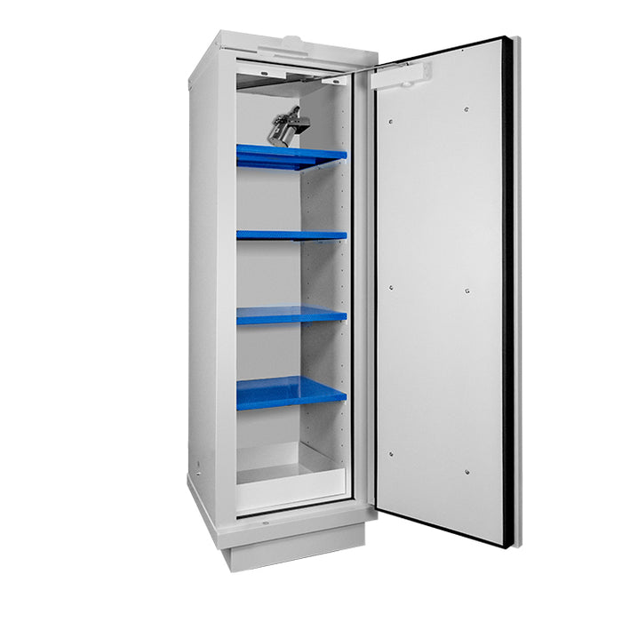 Lithium Battery Storage Cabinet Type 1 door with 1 fire extinguisher EX100LI + 4 shelves E48LI