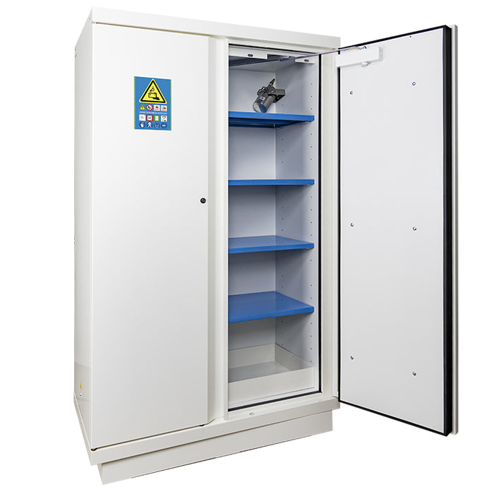 Lithium Battery Storage Cabinet Type 90 2 doors + 1 fire extinguisher EX100LI + 2 shelves E35LI 2 doors + 1 fire extinguisher EX200LI + 4 shelves E35LI