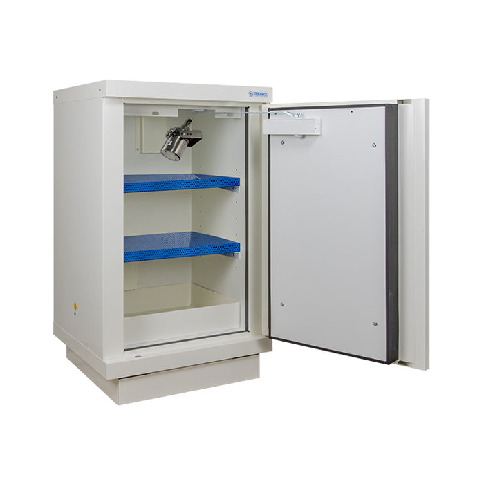 Lithium Battery Storage Cabinet Type 90 1 door with 1 fire extinguisher EX100LI + 2 shelves E48LI