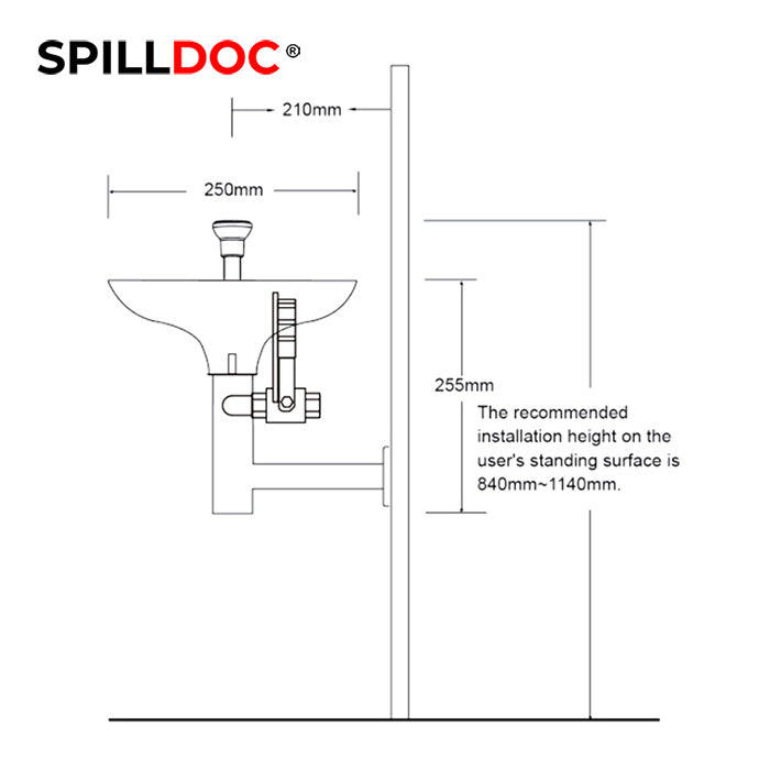 Spilldoc Wall Mounted Emergency Eye wash Station BD-508A / 316SS