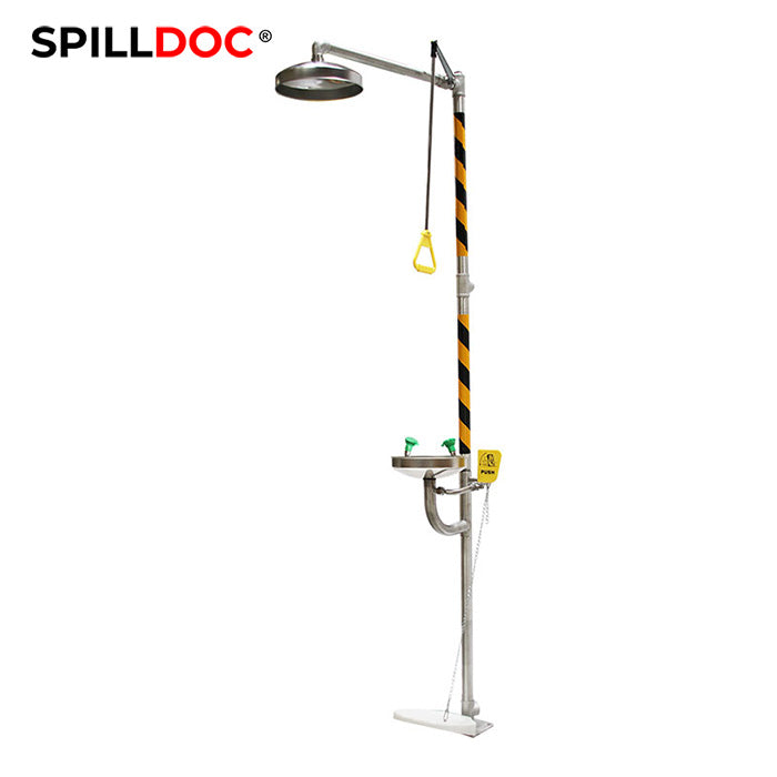 Spilldoc Combination Emergency Shower and Eyewash Station with Pressure-Reducing Valve SD-550A/316SS