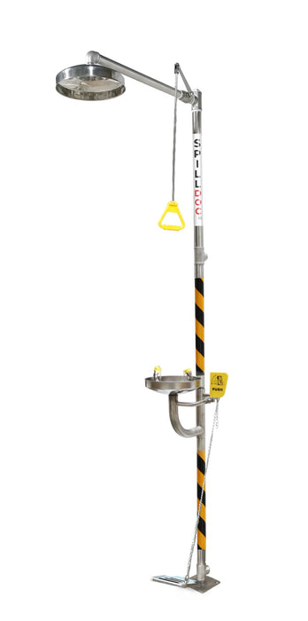 Spilldoc Combination Emergency Shower and Eyewash Station with Pressure-Reducing Valve SD-550A/316SS