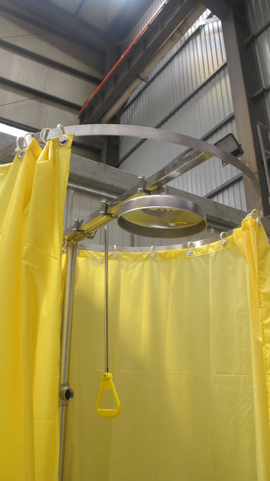Spilldoc Curtain Booth Type Emergency Shower & Eyewash Station with Sink SD-550CB