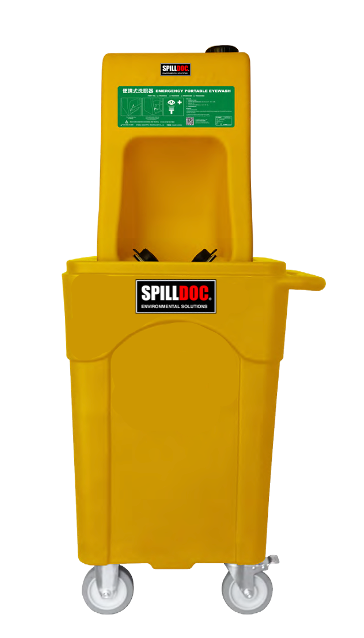 Spilldoc Portable Eyewash Station 60L with Mobile Waste Cart SDPES60L/MWC