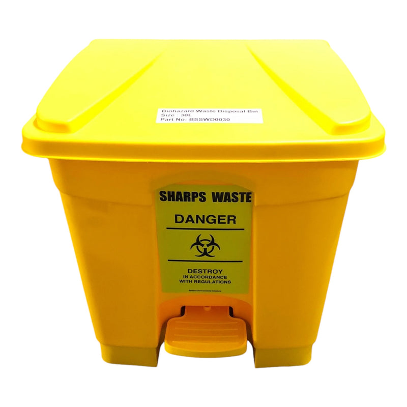 Sharps Waste Disposal Bin with Push Pedal 30L