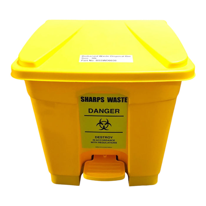 Sharps Waste Disposal Bin with Push Pedal 30L