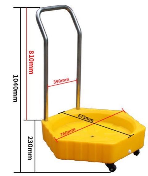Spilldoc Single Poly Drum Dolly with Handle