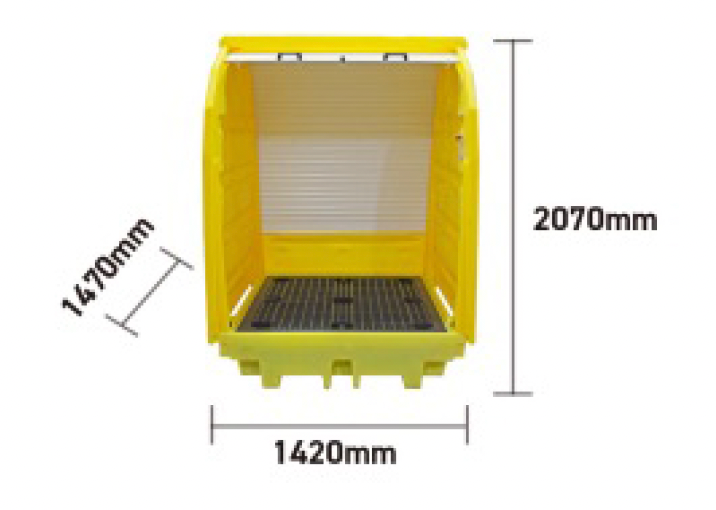 Spilldoc Hard Covered 4 Drum Spill Pallet