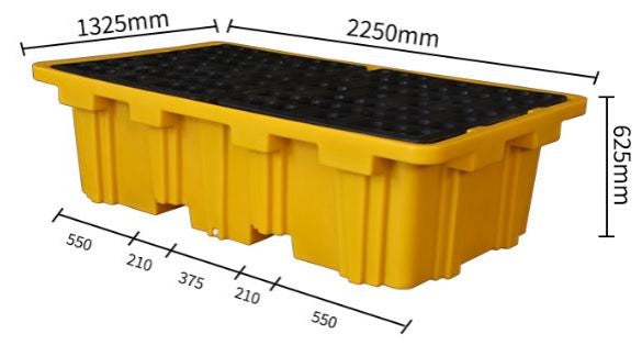 Spilldoc High Profile Double IBC Drum Spill Pallet SDIBC02HP