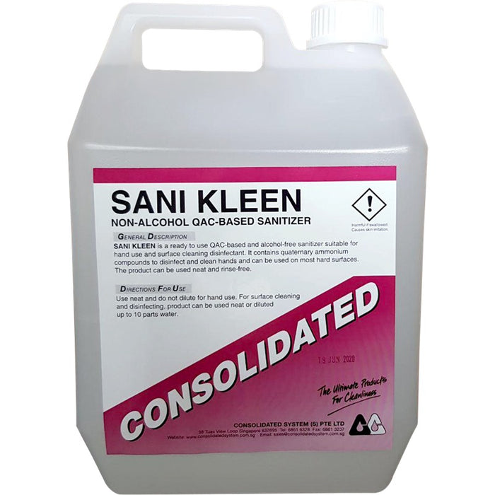 SANI-KLEEN ALCOHOL FREE HAND SANITIZER 5L