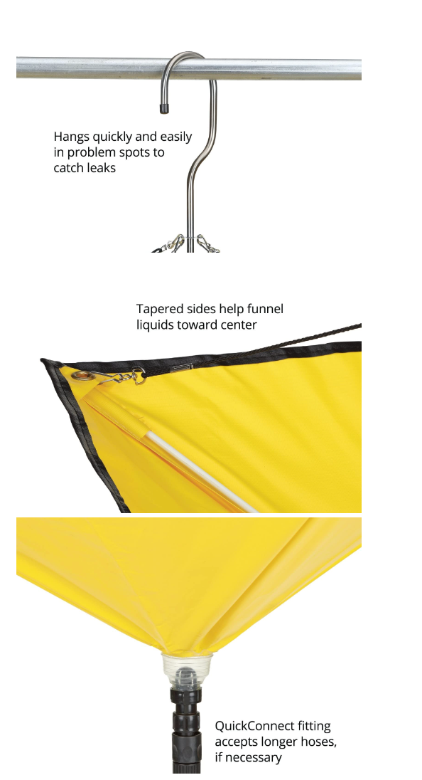 Heavy Duty PVC Coated Fabric Roof Ceiling Leak Diverter Drain Tarp SDLD01