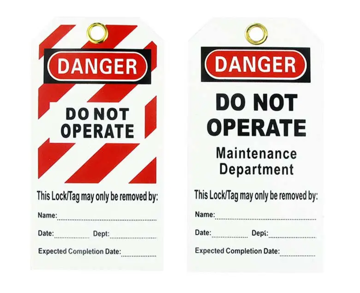 Safety Warning Tags for Lockout/Tagout — Bio-Safety Supplies Pte Ltd