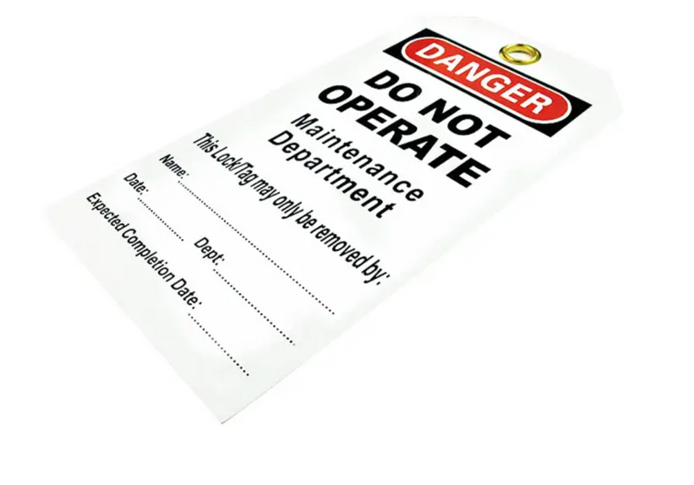 Safety Warning Tags for Lockout/Tagout