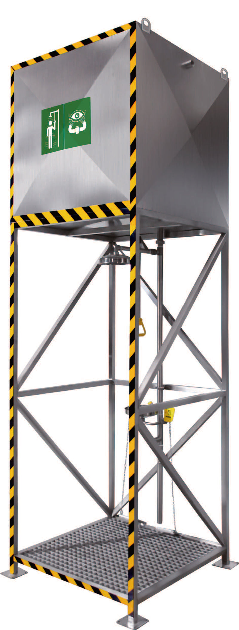 Self-Contained Tank Fed Enclosed Booth Shower & Eyewash Station SDPSE1500/602