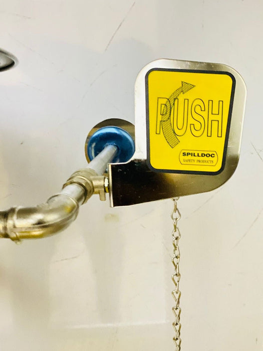 SPILLDOC COMBINATION EMERGENCY SHOWER AND EYEWASH STATION WITH PRESSURE REDUCING VALVE FOR EYEWASH SDSE304