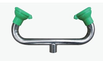 Stainless Steel Eye Wash Nozzle with Green Dust-proof Lids