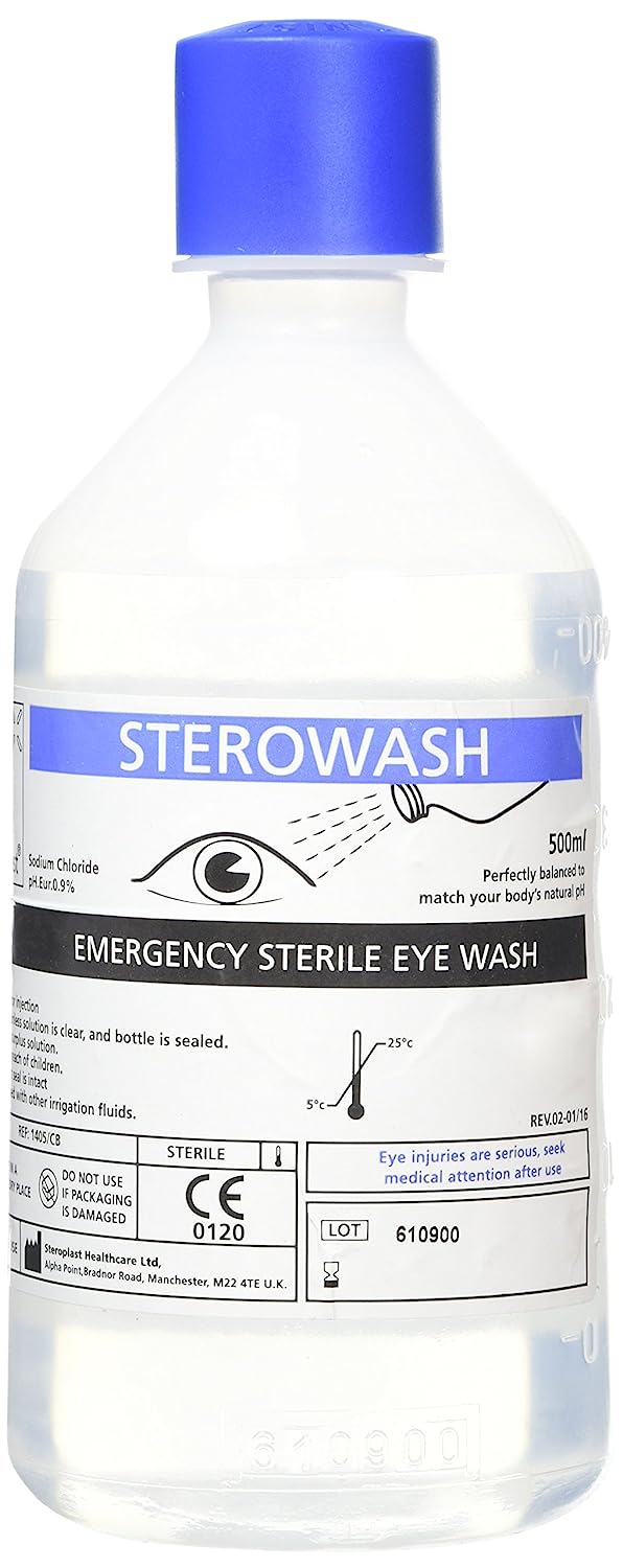 Sterowash 500ml Eye Wash Solution 0.9% Sodium Chloride EA152
