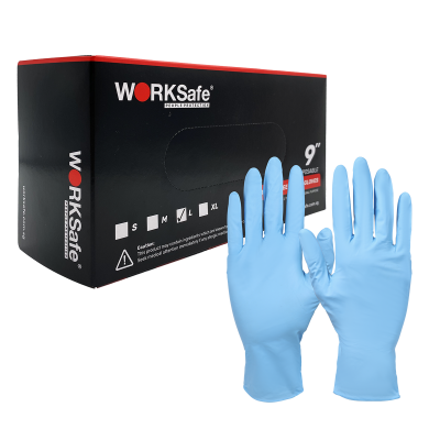 WORKSafe® 9-INCH DISPOSABLE NITRILE GLOVES (POWDER FREE)